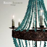 Turquoise Beads Six-Light Chandelier 3D Model