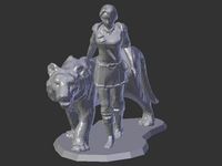 Female Knight with Tiger by stockto