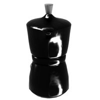 Black moka pot with metal inserts 3D Model