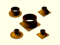 Customizable Duct/Pipe Adaptor (small printbeds too) by Neon22