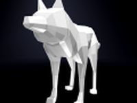 Low poly wolf 3D Model