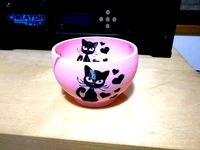 Yarn Bowl with Kitty Motif by aesdaile