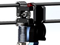 Prusa i3 Direct Extruder with X carriage for E3D hotend, full cooling. by beyondwind