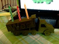Dump truck candle holder for 3yr old by sjm
