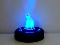 Cat statue with LED pedestal by jtronics