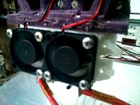 Hotend open support for double 30mm fans by Patola