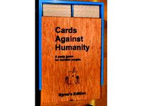 Card Against Humanity Card Box - With sliding laser cut wood or 3d printed lid. by Easybotics