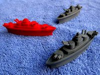 BATTLESHIPS - with Rotating Gun Turrets (No support required) by muzz64