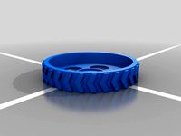 2.75" diameter tractor wheel with internal hub for a servo wheel.  by Altoidian