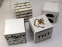 Minecraft cardstock laser cut blocks by athey