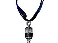 Classic Microphone Charm For 4g Single Flare Metal Plugs by Mazuir