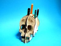 Skull 3D pens holder by LesMarco