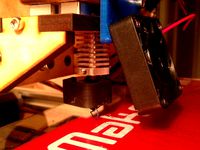 Makerfarm basic fan bracket for pla and hexagon hot end. by Mahmann