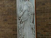 Limestone Indian Maiden Panel at First National Bank by jerry7171