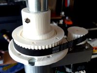 OpenSCAD Parametric Pulleys with mount holes derivative from 16627 by databeestje