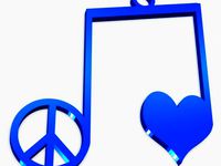 Peace Love Music Pendant by Alajaz