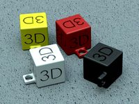 3D Cube Keychain by slavikk