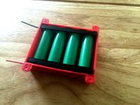 4x 18650 Cell Battery Pack Holder by lowrizzle