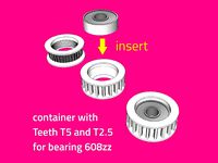 container with Teeth T5 and T2.5 for bearing 608zz by imagecar