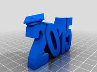 2015 with graduation cap (cake topper or desk stand) by STAX3D