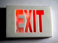 Tiny Exit Sign with LED Light by tonyyoungblood