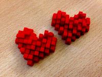 Pixelated Heart Pendant by clockworks