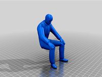 Sad Man Sitting by AwesomeA