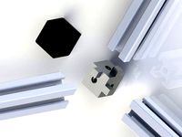 Aluminium profile 2020 6mm plug for 3 profiles and cover by QGJ37