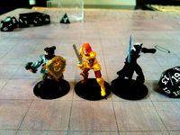 Lady Adventurers! Human Female Fighter, Female Dwarf Cleric, Female Drow Warlock by mz4250