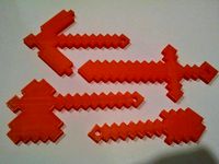 Diamond Minecraft Tools -remix with keychain holes by jrochelle