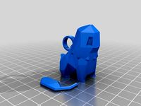 Low Poly Chikorita Keychain by g33k_girl