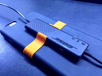 iPhone 6 Plus with Leather cover clip for Bose QuietComfort 20i by Kalvin1632