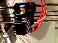 Slim Bowden E3D v5 mount for Prusa i3 with fan shroud and LED ring by Droopas