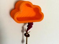 Cloud and Thunder magnet key holder by Alejoo