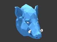 Low Poly Boar Head Mount by Gedelgo