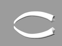 Therizinosaurus Claw 1 meter, 2 halves by Drussell19