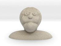 creepy old bald guy characature bust by lokilaufeysen