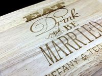 Laser Engraved Cheese Board Set for a Wedding by masterURlaser