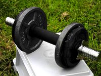 Dumbbell disc weights for soft movie prop by hjorthmobile