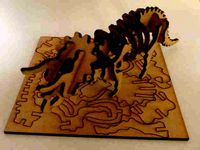 Lasercut triceratops skeleton puzzle by Yngel