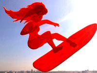 Surfing Flame Princess from Adventure Time by Fasterpast