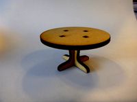 Lasercut round table for a dolls house. by Yngel