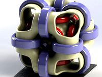 Desk Art, Cube with Rings Inside and Out by sterling500