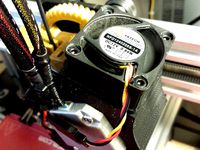 Nema 17 Motor Fan Shroud for Greg's Hinged Accessible Extruder (MakerFarm Prusa i3 i3v) by clough42