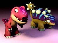 Two Dinosaurs without support by ThinkerThing