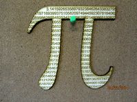 Laser cut pi symbol cut from 788 digits of the never ending number. by TexasLaser