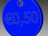 shopping cart 50 eurocent keychain by driesja