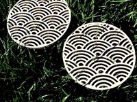 Wooden Trivet Seigaiha adjusted by Penguinmd