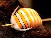 Skewered Trilobite Hair Clip (small, simplified, plated) by CodeCreations