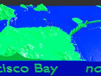 San Francisco Bay 3d topo map by Shapespeare